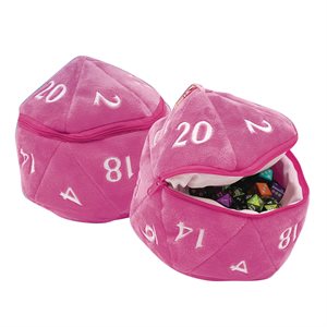 Dice Bag: D20 Plush Dice Bag: Hot Pink
