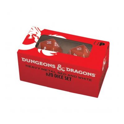 Dice: Heavy Metal Dice: D20: Dungeons & Dragons: Red & White (2pc)