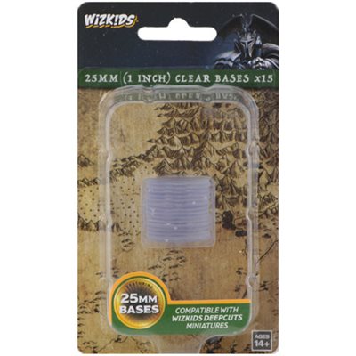 WizKids Deep Cuts: Clear 25mm Round Bases (15ct)
