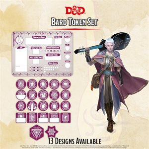 Dungeons & Dragons: Bard Token Set (Player Board & 22 tokens)
